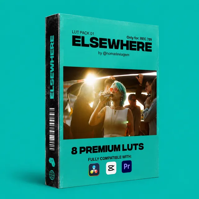 ELSEWHERE LUT Pack 01 box art with the text 8 premium LUTs